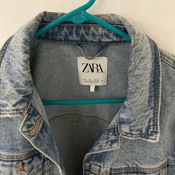 ZARA DENIM JACKET BLUE - Picture 2 of 6
